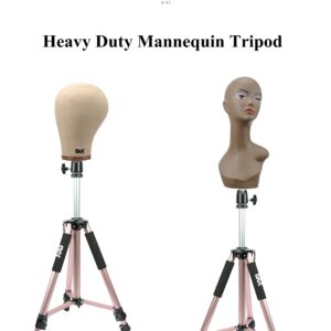 GEX 63" Heavy Duty Mannequin Tripod Stand Wig Stand for Wig Mannequin Head Training Doll Manikin Head for Cosmetology Hairdressing with Travel Bag (Rose Gold(Version 2.0))