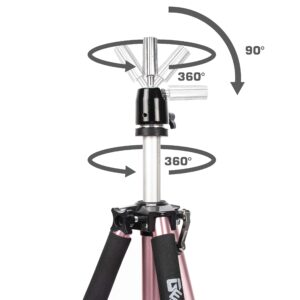 GEX 63" Heavy Duty Mannequin Tripod Stand Wig Stand for Wig Mannequin Head Training Doll Manikin Head for Cosmetology Hairdressing with Travel Bag (Rose Gold(Version 2.0))