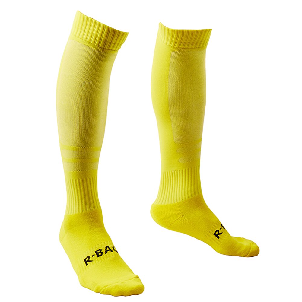 LANSHI Men's Soccer Socks Compression Long Sport High Sock Yellow Size M US(6-12)