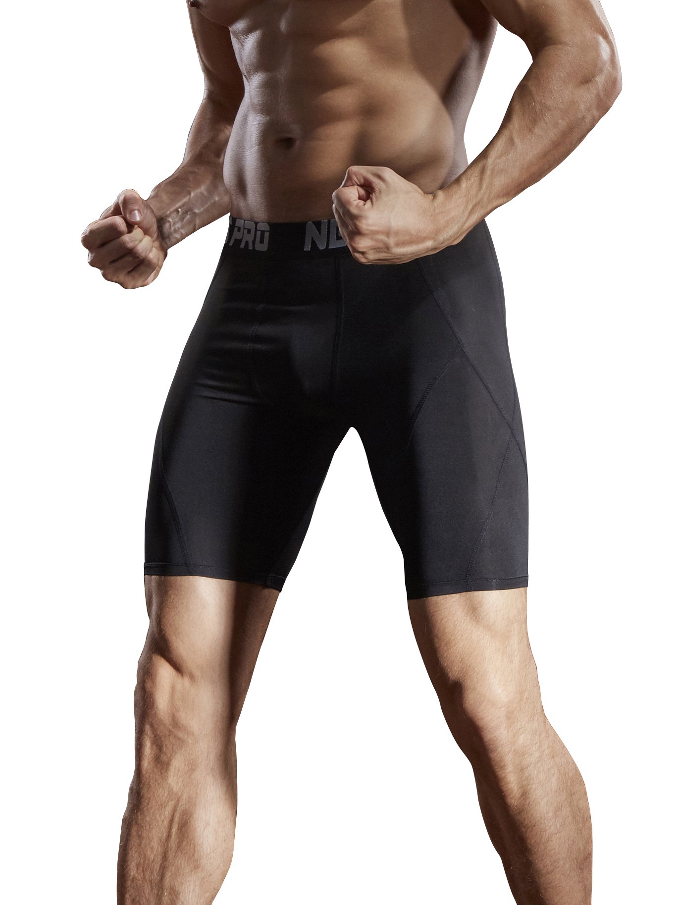 NELEUS Men's 3 Pack Sport Running Compression Shorts,6012,Black,US M,EU L