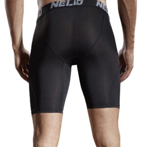 NELEUS Men's 3 Pack Sport Running Compression Shorts,6012,Black,US M,EU L