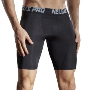 NELEUS Men's 3 Pack Sport Running Compression Shorts,6012,Black,US M,EU L