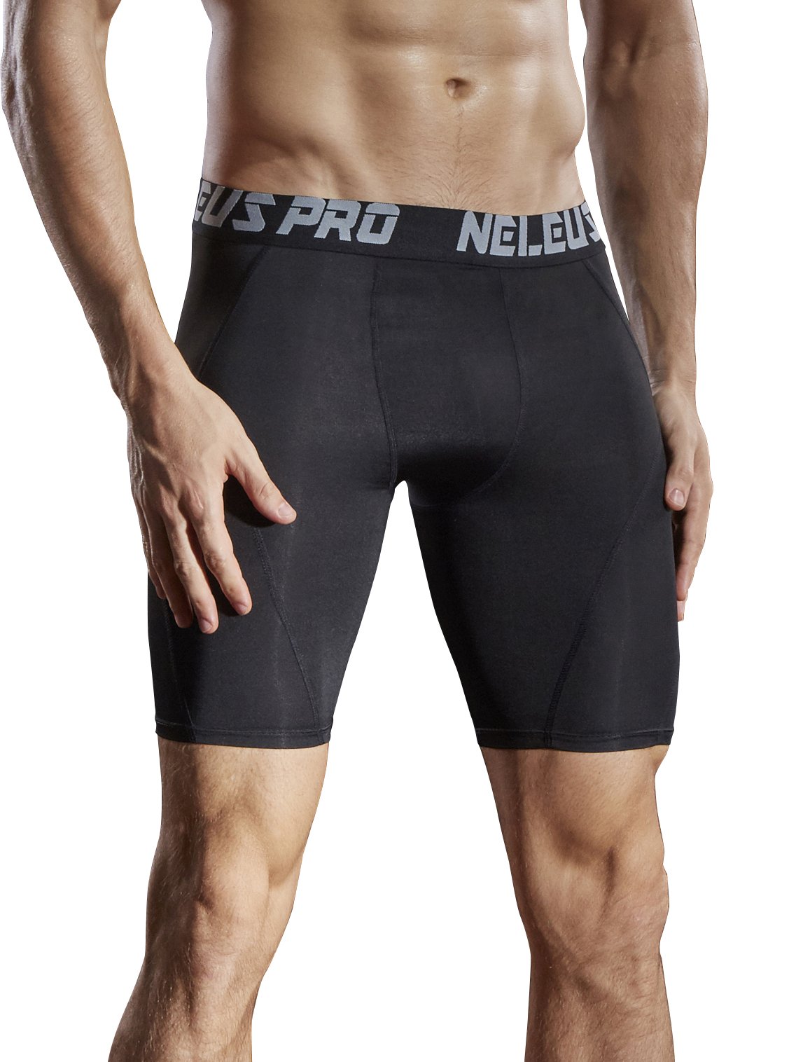 NELEUS Men's 3 Pack Sport Running Compression Shorts,6012,Black,US M,EU L