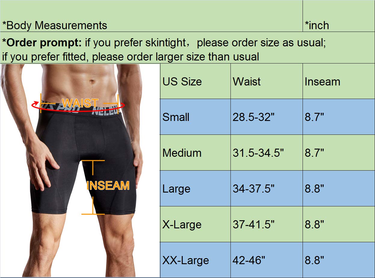 NELEUS Men's 3 Pack Sport Running Compression Shorts,6012,Black,US M,EU L