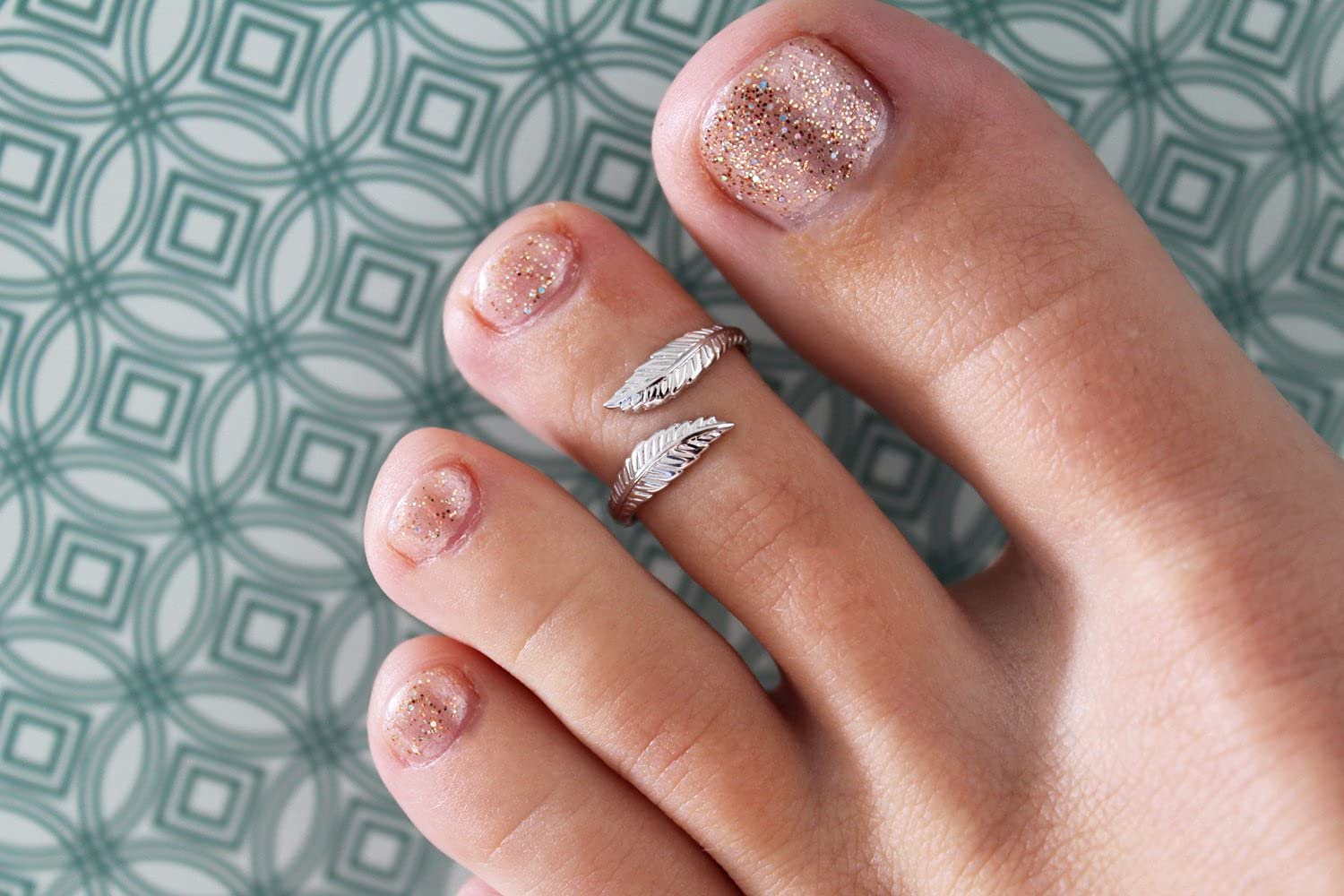 Toe Ring | Boho Feather Wrap Front Adjustable Ring | Genuine .925 Sterling Silver | Foot Jewelry | Attire For Your Toes