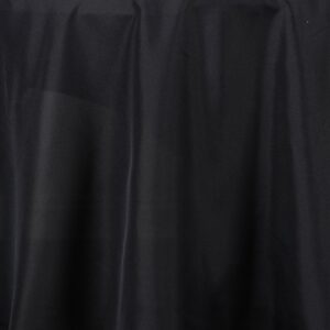 TABLECLOTHSFACTORY 70 Inch Black Round Tablecloth - Linens Polyester Table Cloth, Stain and Wrinkle Resistant Washable Table Cover for Wedding, Party, Banquet, and Restaurant