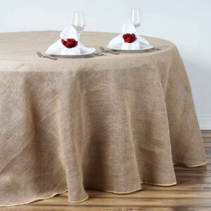 tableclothsfactory fine rustic burlap tablecloth round 90" natural tone