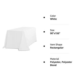 TABLECLOTHSFACTORY White 90x156 Polyester Rectangle Tablecloths