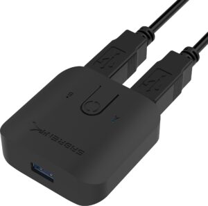 sabrent usb 3.0 sharing switch for multiple computers and peripherals led device indicators (usb-sw30)