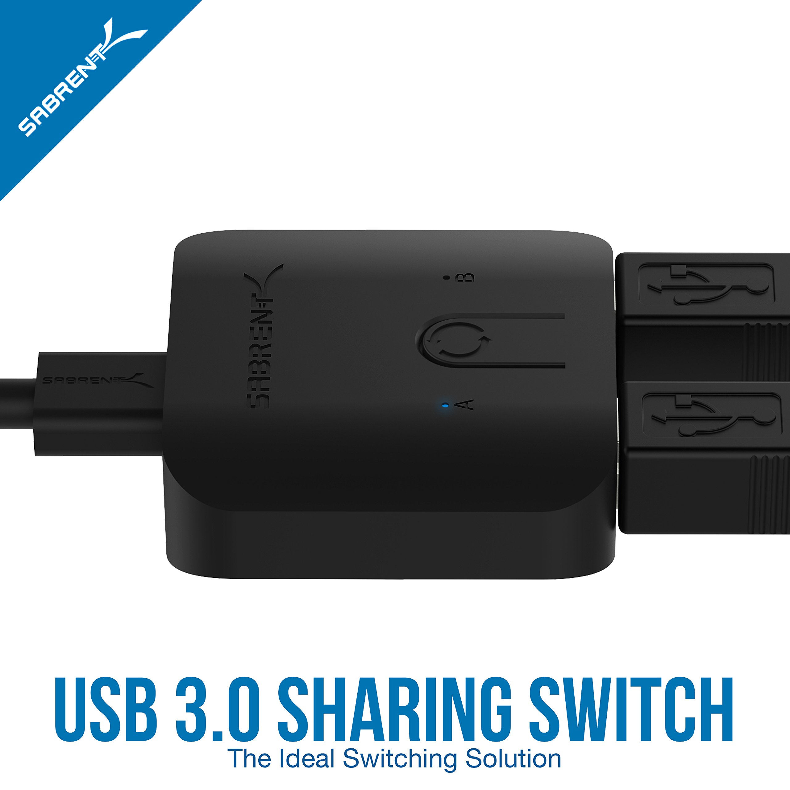 SABRENT USB 3.0 Sharing Switch for Multiple Computers and Peripherals LED Device Indicators (USB-SW30)