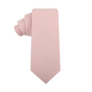 AUSCUFFLINKS Blush Pink Regular Ties Cotton Business Ties Linen Neckties | Wedding Ties for Groomsmen | Tie for Groom (REGULAR TIE)