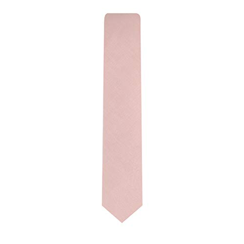 AUSCUFFLINKS Blush Pink Regular Ties Cotton Business Ties Linen Neckties | Wedding Ties for Groomsmen | Tie for Groom (REGULAR TIE)