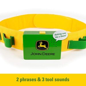 John Deere Deluxe Talking Toolbelt - 7-Piece Kids Tool Set - Interactive Construction Toys - Interactive Toddler Tools Playset - Green - 7 Count - Preschool Toys Ages 2 Years and Up