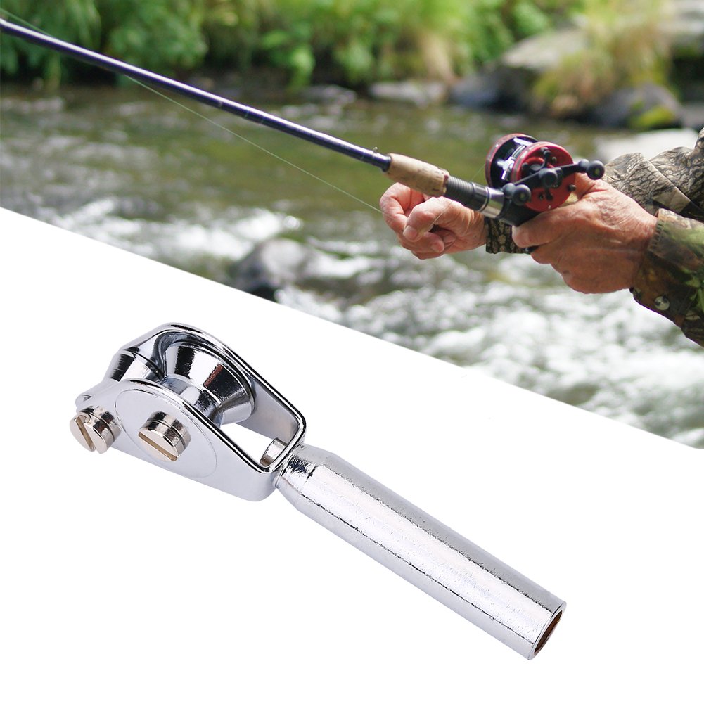 Vbestlife Fishing Roller Guide Tip Top Fishing Pole Rod - Stainless Steel Roller Rod Tip Guide Sea Boat Fishing Trolling Tackle Accessory Silver (8#)