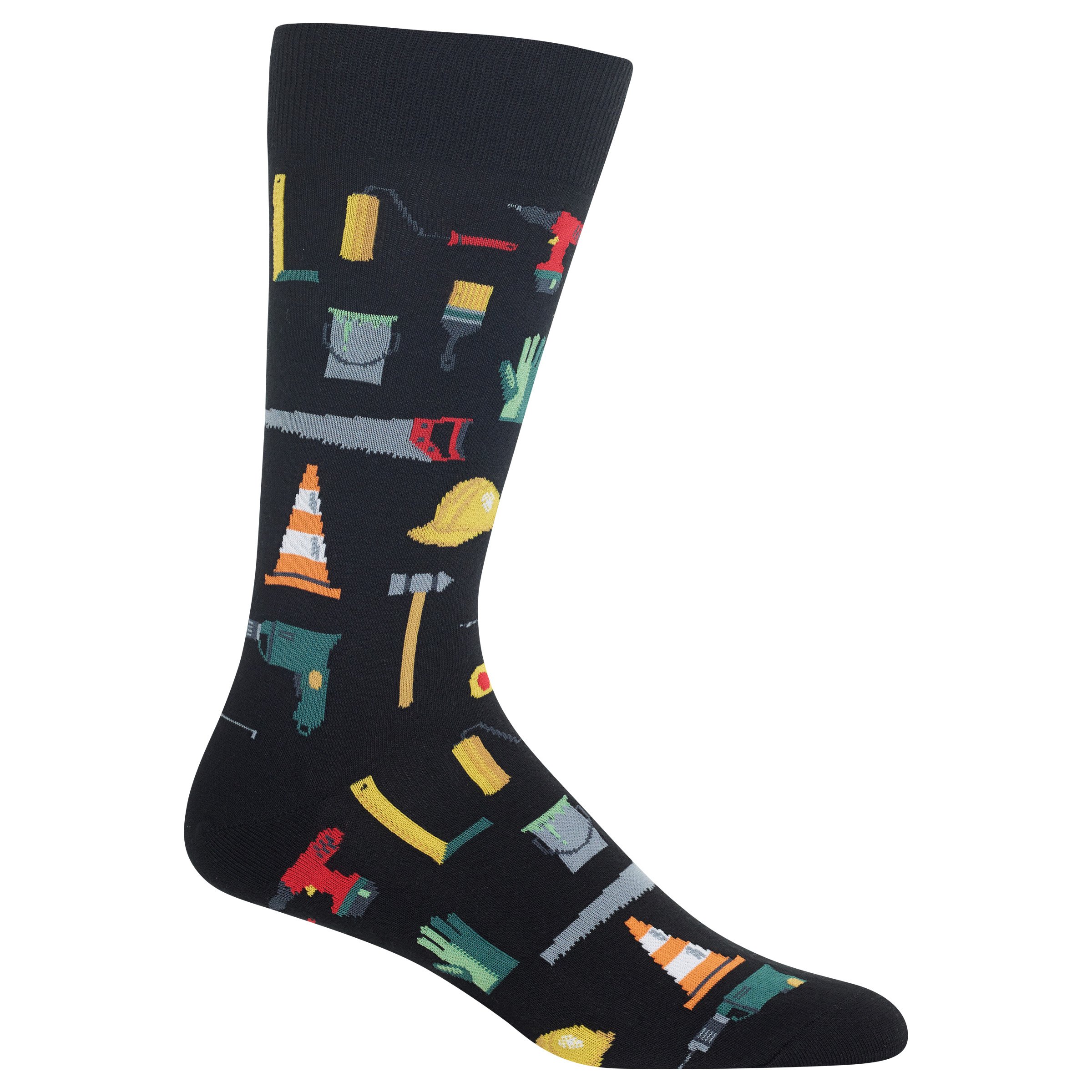 Hot Sox mens Occupation Novelty Fashion Crew Casual Sock, Tools (Black), 6 12 US