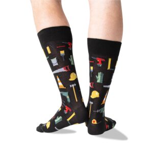 Hot Sox mens Occupation Novelty Fashion Crew Casual Sock, Tools (Black), 6 12 US