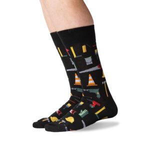 Hot Sox mens Occupation Novelty Fashion Crew Casual Sock, Tools (Black), 6 12 US