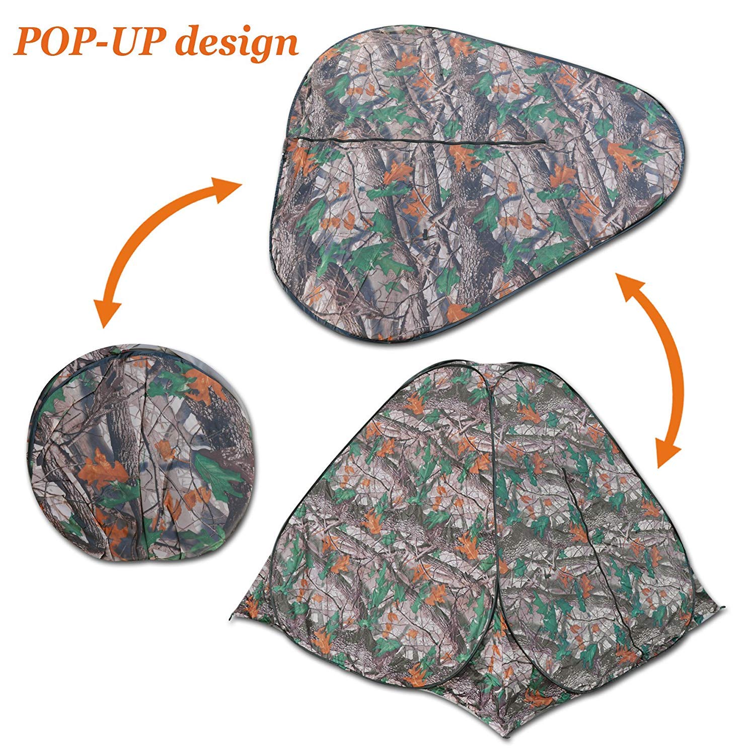 BZTANG Explorer Outdoors 3-4 persons Camouflage Camping Hiking Easy Setup Instant Pop up Tent