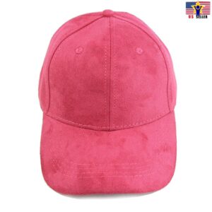 Diona J Faux Leather Woman Man Baseball Cap Hat Snap back (Dark Pink)