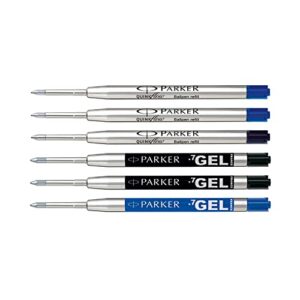 Parker Jotter London Ballpoint and Gel Pen Refill Discovery Pack: 3 Quinkflow Refills for Ballpoint Pens & 3 Quink Gel Refills