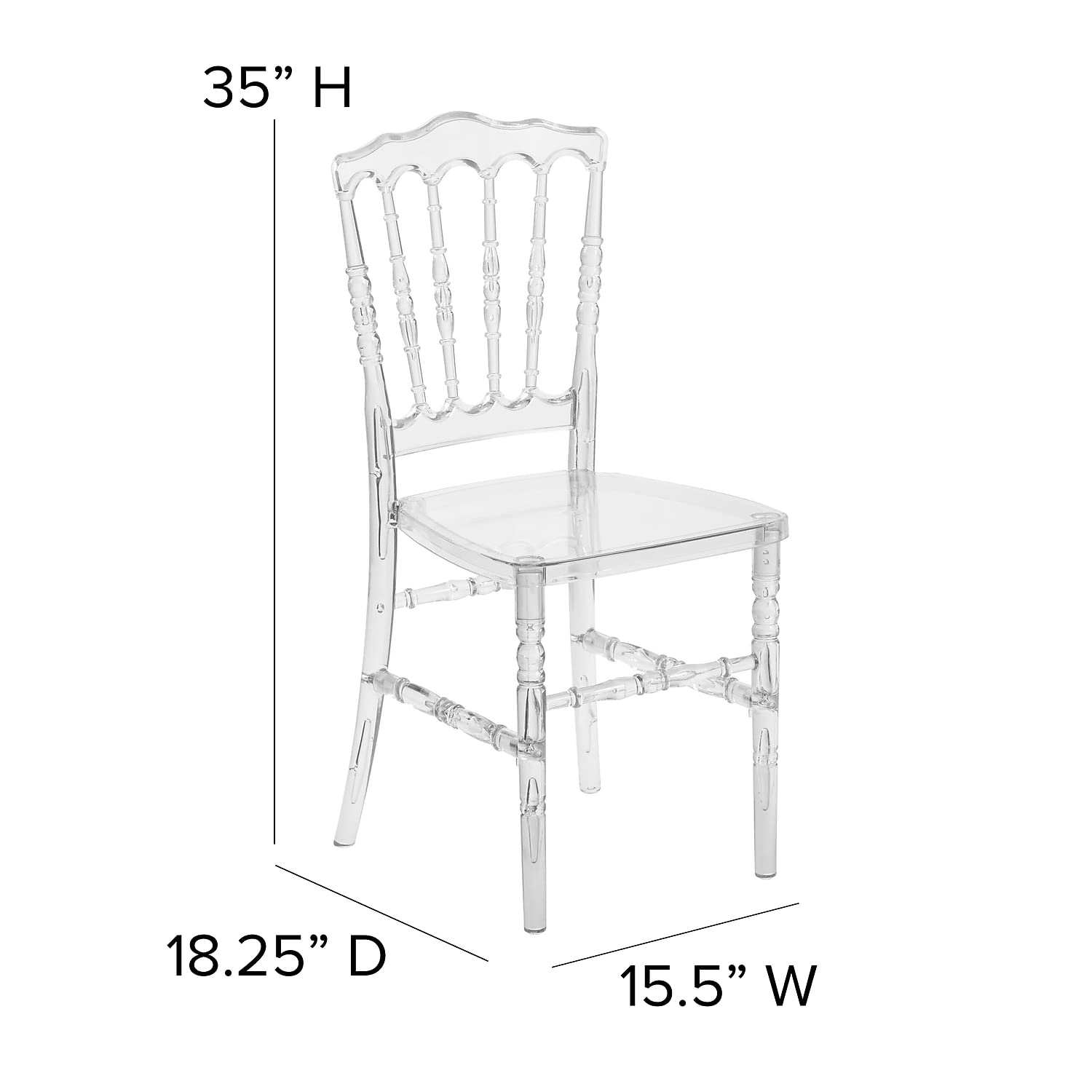 Flash Furniture Flash Elegance Crystal Ice Napoleon Stacking Chair