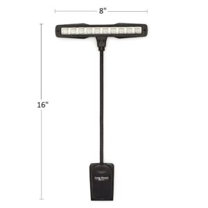 Rechargeable Clip-on Music Stand Orchestra Light- 10 Bright LEDs- Includes USB Cord, Wall Plug, and Carrying Bag- Also for Reading, DJs, Artists, Crafting