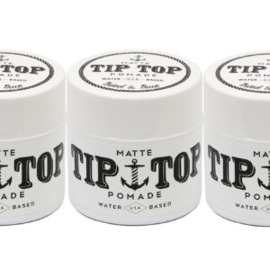 Tip Top Matte Water Based Medium Hold Pomade 4.25oz Pack of 3