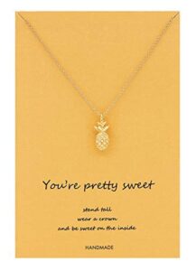 zealmer women 16k gold plated pineapple pendant, gold pineapple, size no size