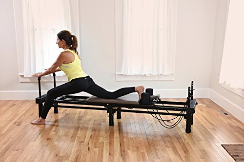 Stamina Products AeroPilates Reformer 651 Whole Body Resistance Workout Machine for Home Gym with 10 Inch Stand and Foldable Frame with Wheels