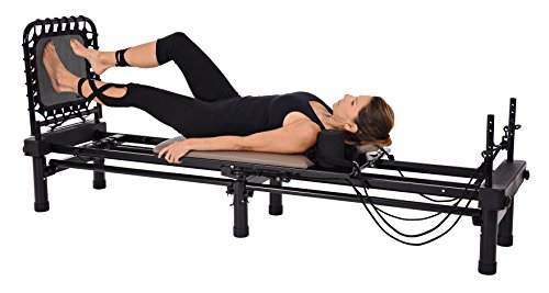 Stamina Products AeroPilates Reformer 651 Whole Body Resistance Workout Machine for Home Gym with 10 Inch Stand and Foldable Frame with Wheels