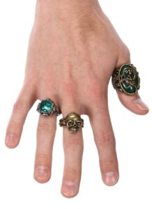 elope disney pirates of the caribbean jack sparrow costume ring set for adults and teens