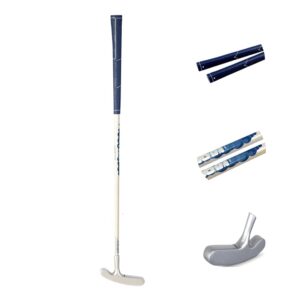 acstar two way junior golf putter graphite kids putter both left and right handed easily use for kids age 6-8(silver head+white shaft+blue grip,27 inch,age 6-8)