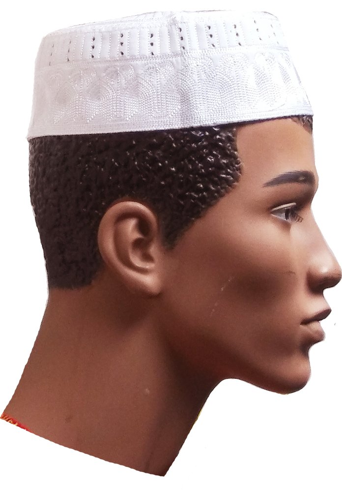 Dupsie's White Kofia Hat African Embroidered Kufi Cap