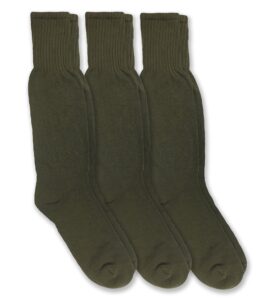 jefferies socks military combat uniform rib crew boot socks 3 pair pack (sock: 9-11/shoe: 5-8, olive green)