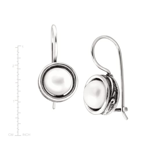 Silpada Pearl Drop Earrings for Women, Freshwater Cultured Pearl, .925 Sterling Silver, Jewelry Gift Ideas, 'Modern Fairytale', 8mm