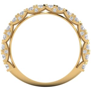 3.13 ct Brilliant Round Cut Clear ZIron 14k Yellow Gold Eternity Wedding Engagement Designer Anniversary Ring Band Sz 7