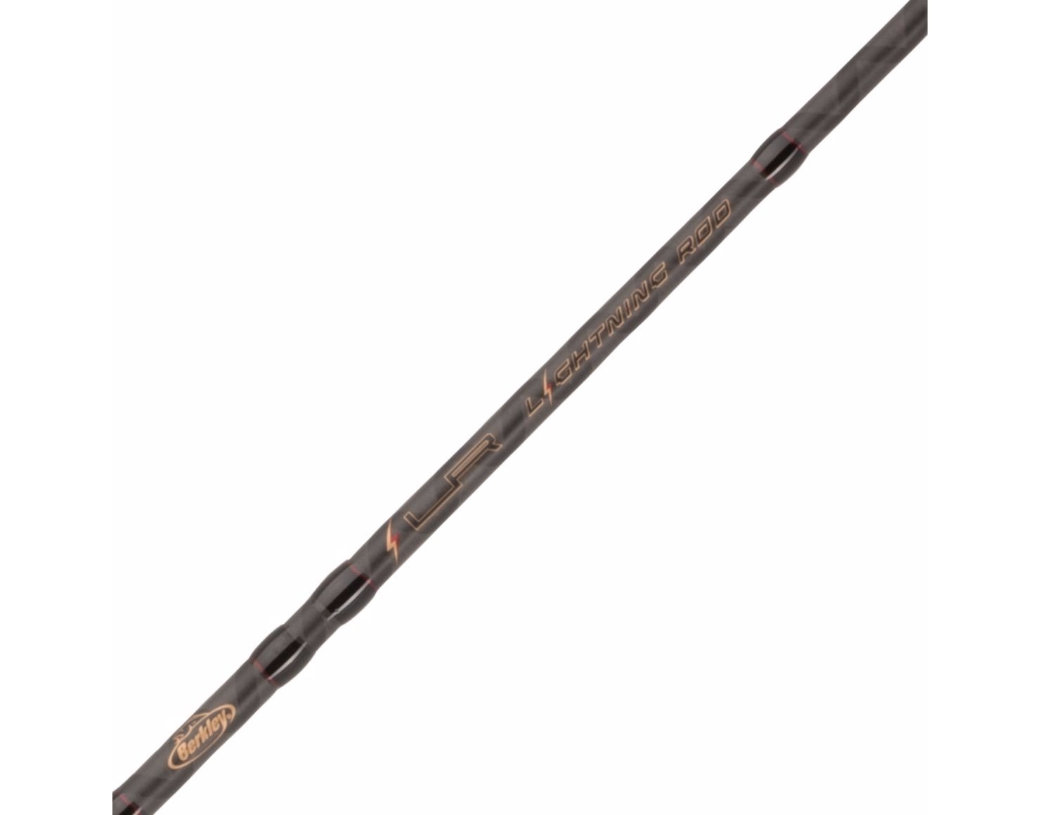 Berkley 6’6” Lightning Rod Spinning Rod, One Piece Spinning Rod, 8-14lb Line Rating, Medium Rod Power, Moderate Fast Action, 1/4-5/8 oz. Lure Rating,Brown