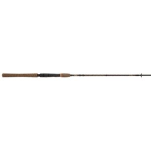 berkley 6’6” lightning rod spinning rod, one piece spinning rod, 6-12lb line rating, medium light rod power, moderate fast action, 1/16-3/8 oz. lure rating,brown