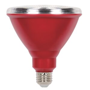 westinghouse 3314700 100-watt equivalent par38 flood red outdoor weatherproof led light bulb with medium base, 1 count (pack of 1)