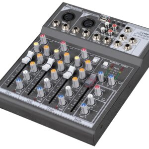 Audio2000'S AMX7303- Professional Four-Channel Audio Mixer with USB and DSP Processor