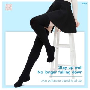 Kayhoma Extra Long Cotton Thigh High Socks Over the Knee High Boot Stockings Cotton Leg Warmers, 2 pairs