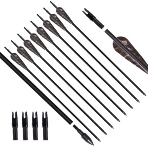 archery sharly 31inch carbon targeting practice arrows turkey feather fletching arrows with removable tips for recurve traditional long bow (12 pack)