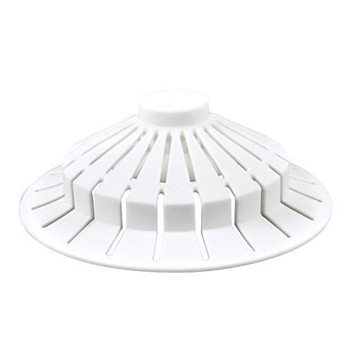 DANCO Universal Bathroom Bathtub Suction Cup Hair Catcher Strainer and Snare | Fits Lift & Turn, Push Button & Trip Lever Bathtub Drains | White (10771)