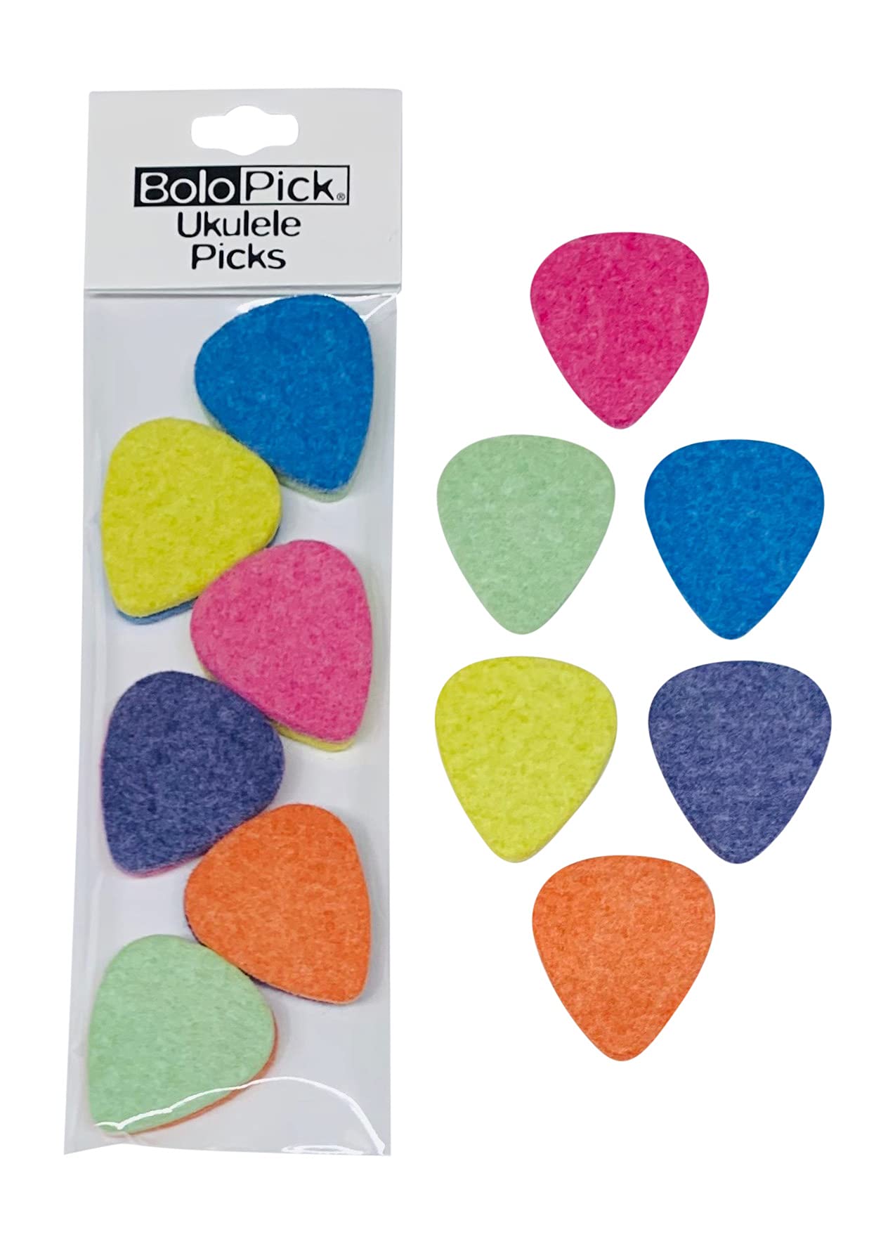 Felt Ukulele Picks, 12 Piece BoloPick Original Recipe Felt Uke Picks for Ukulele, Guitar,Bass, Autoharp, Banjo