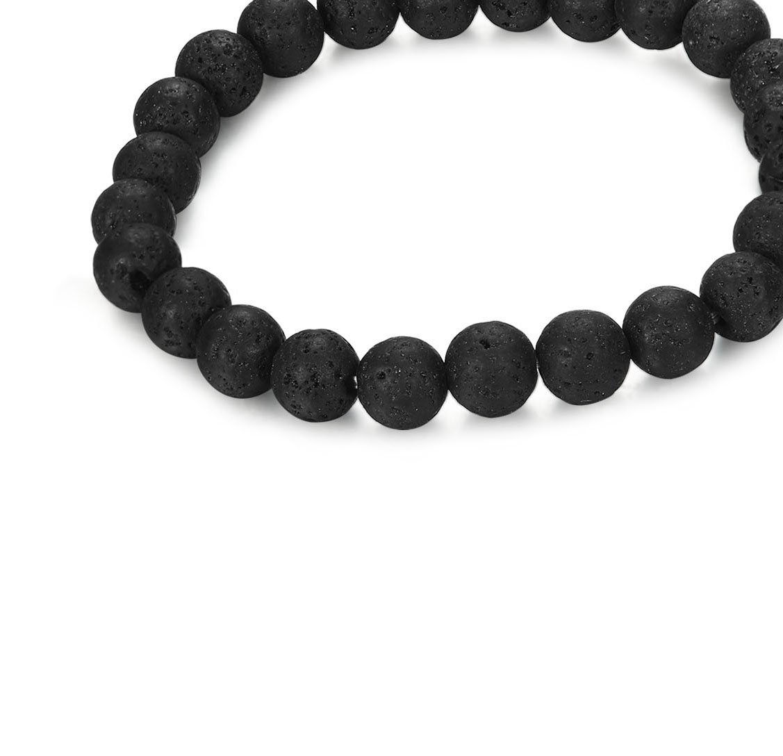 FUNRUN JEWELRY 6PCS Bead Bracelets for Men Women Natural Stone Mala Bracelet (A: 6 PCS Style1)