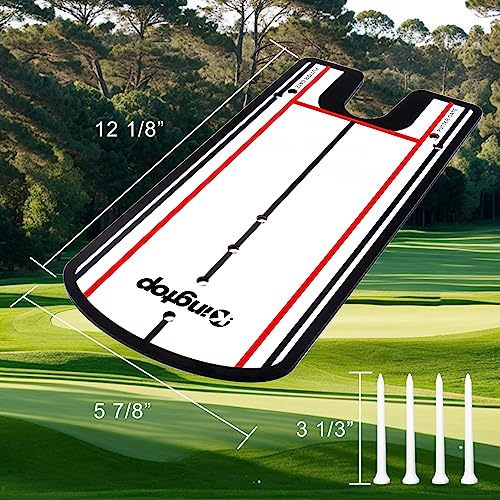 KINGTOP Golf Putting Alignment Mirror, Portable Swing Training Aids, Practice Putting Alignment Aid, Travel Size 12”L x 6”W