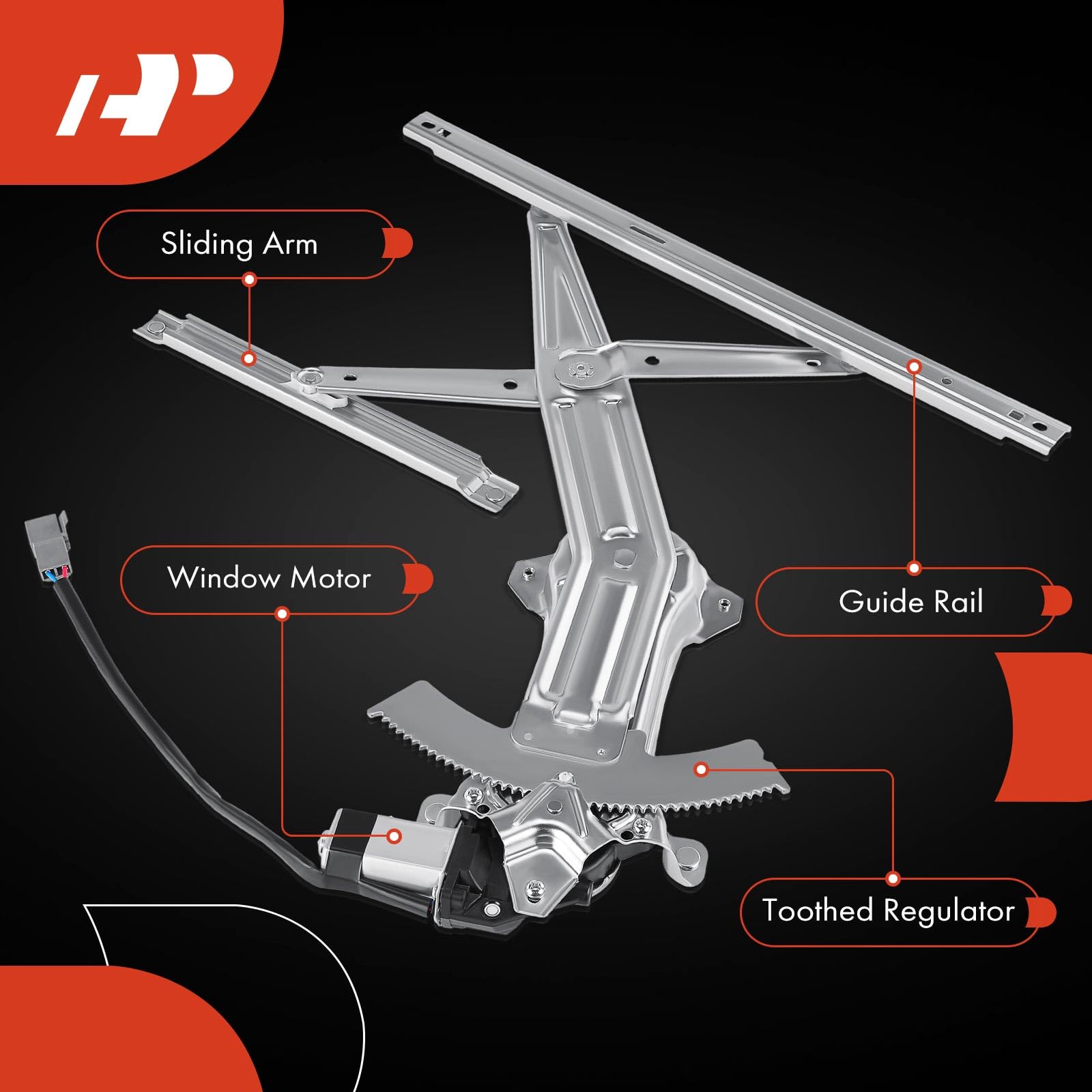 A-Premium Power Window Regulator and Motor Assembly Replacement for Ford Mustang 1994-2004 Front Right Passenger Side