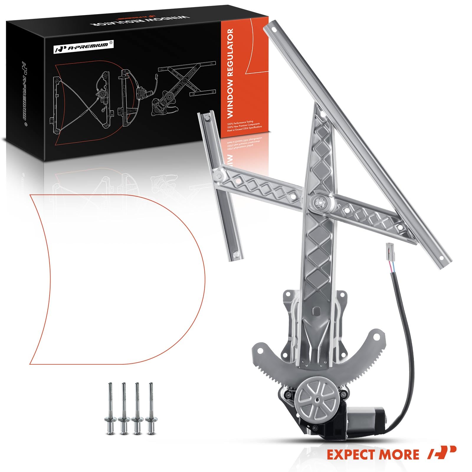 A-Premium Power Window Regulator with Motor Compatible with Ford Expedition 1997-2002 F-150 2001 Lincoln Navigator 1998-2002 Front Driver Side