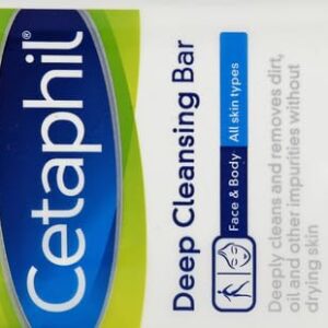 Cetaphil Bar Soap, Deep Cleansing Face and Body Bar, Pack of 3, For Dry to Normal, Sensitive Skin, Soap Free, Hypoallergenic, Paraben Free, Removes Makeup, Dirt and Oil