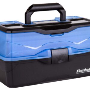 Flambeau Outdoors 6383FB 3-Tray Classic Tray Tackle Box, Portable Tackle Organizer, Frost Blue/Black